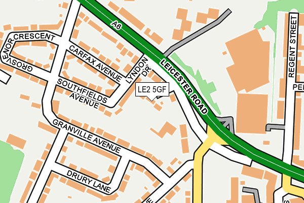 LE2 5GF map - OS OpenMap – Local (Ordnance Survey)