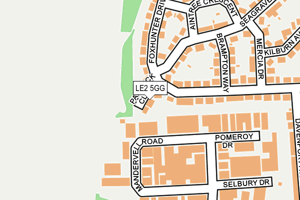 LE2 5GG map - OS OpenMap – Local (Ordnance Survey)