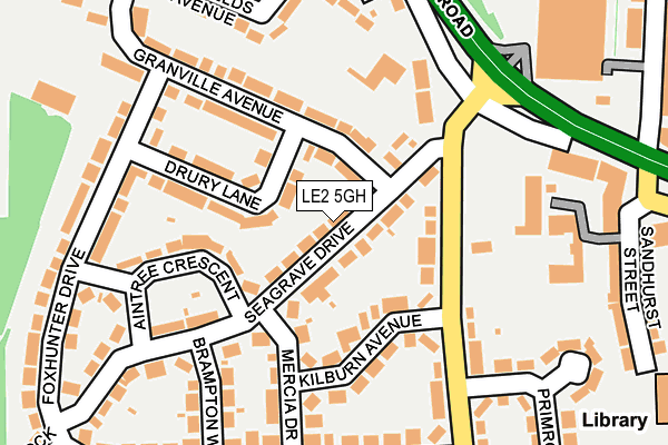 LE2 5GH map - OS OpenMap – Local (Ordnance Survey)