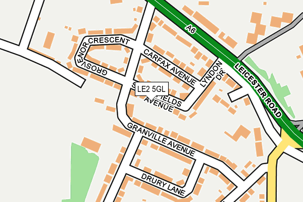 LE2 5GL map - OS OpenMap – Local (Ordnance Survey)