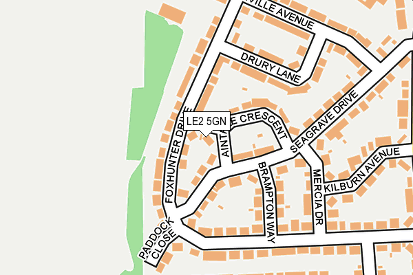 LE2 5GN map - OS OpenMap – Local (Ordnance Survey)