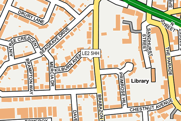 LE2 5HH map - OS OpenMap – Local (Ordnance Survey)