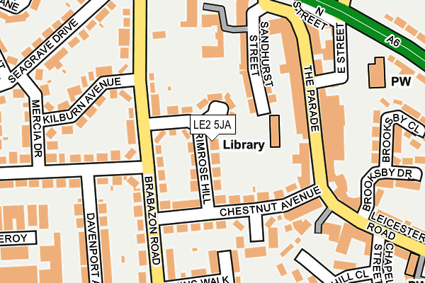 LE2 5JA map - OS OpenMap – Local (Ordnance Survey)