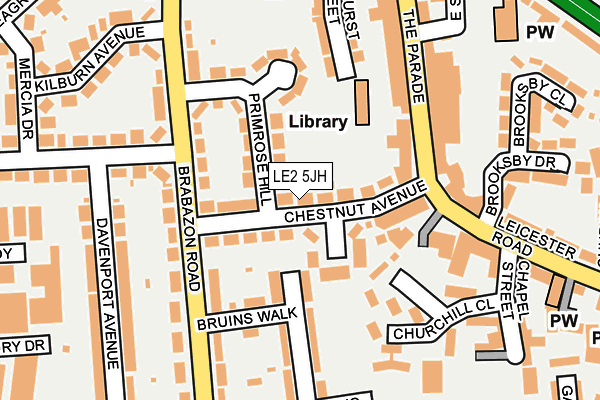 LE2 5JH map - OS OpenMap – Local (Ordnance Survey)