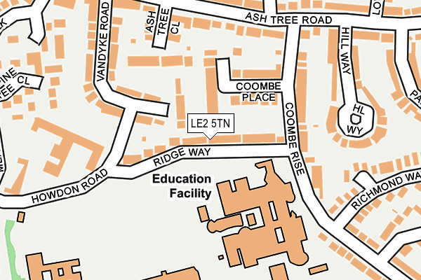 LE2 5TN map - OS OpenMap – Local (Ordnance Survey)