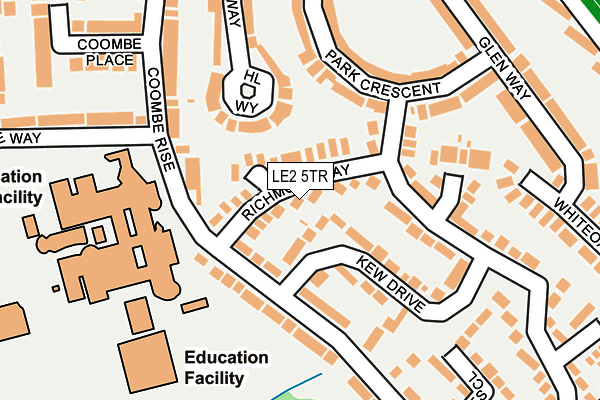 LE2 5TR map - OS OpenMap – Local (Ordnance Survey)