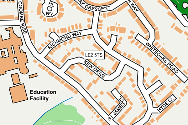 LE2 5TS map - OS OpenMap – Local (Ordnance Survey)