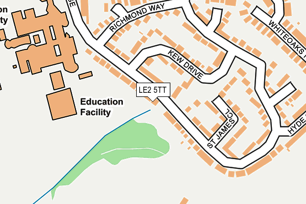 LE2 5TT map - OS OpenMap – Local (Ordnance Survey)