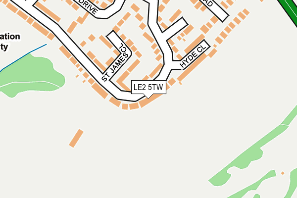 LE2 5TW map - OS OpenMap – Local (Ordnance Survey)