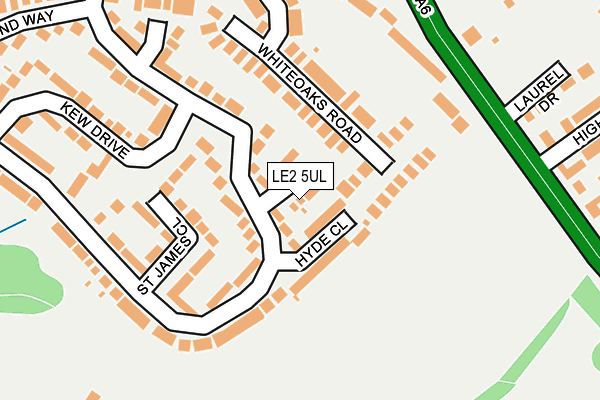 LE2 5UL map - OS OpenMap – Local (Ordnance Survey)