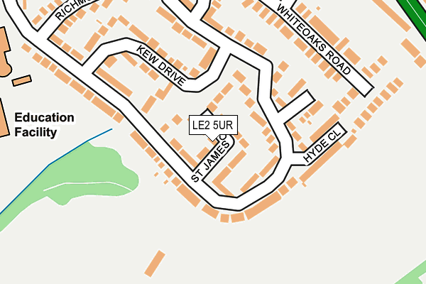 LE2 5UR map - OS OpenMap – Local (Ordnance Survey)