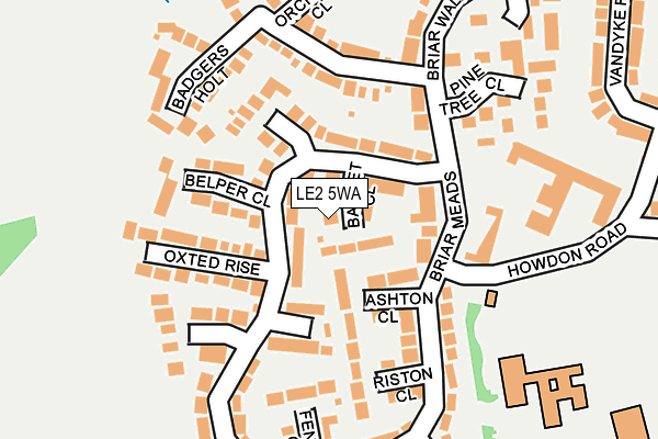 LE2 5WA map - OS OpenMap – Local (Ordnance Survey)