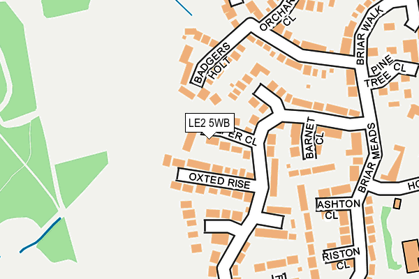 LE2 5WB map - OS OpenMap – Local (Ordnance Survey)