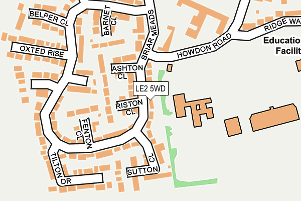LE2 5WD map - OS OpenMap – Local (Ordnance Survey)