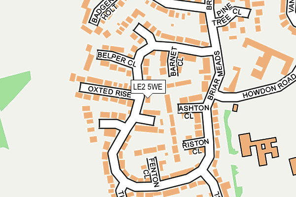 LE2 5WE map - OS OpenMap – Local (Ordnance Survey)