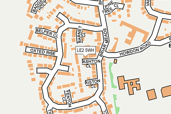 LE2 5WH map - OS OpenMap – Local (Ordnance Survey)