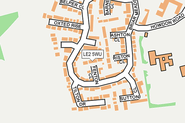 LE2 5WU map - OS OpenMap – Local (Ordnance Survey)