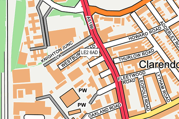 LE2 6AD map - OS OpenMap – Local (Ordnance Survey)