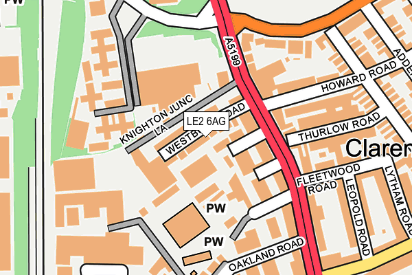 LE2 6AG map - OS OpenMap – Local (Ordnance Survey)