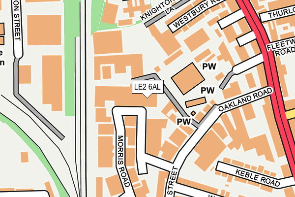 LE2 6AL map - OS OpenMap – Local (Ordnance Survey)