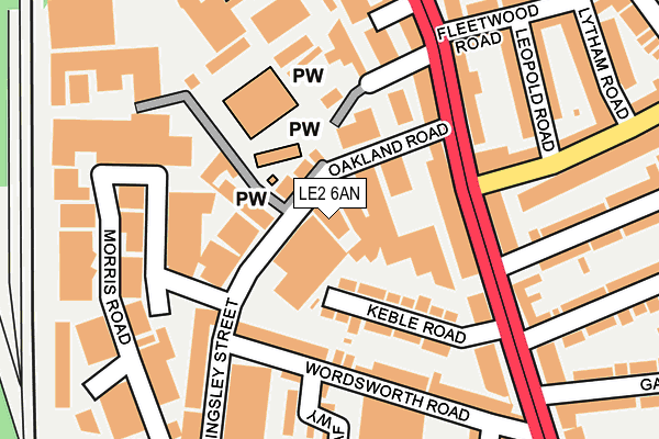 LE2 6AN map - OS OpenMap – Local (Ordnance Survey)