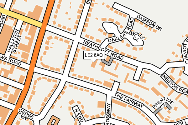 LE2 6AQ map - OS OpenMap – Local (Ordnance Survey)