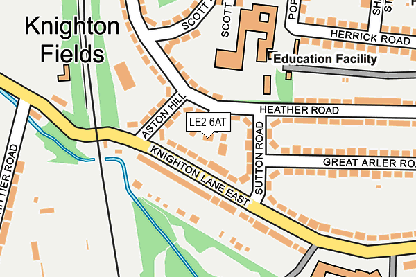 LE2 6AT map - OS OpenMap – Local (Ordnance Survey)