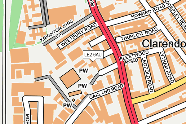 LE2 6AU map - OS OpenMap – Local (Ordnance Survey)