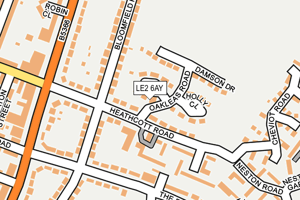 LE2 6AY map - OS OpenMap – Local (Ordnance Survey)