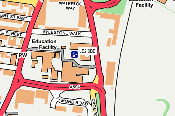 LE2 6BE map - OS OpenMap – Local (Ordnance Survey)