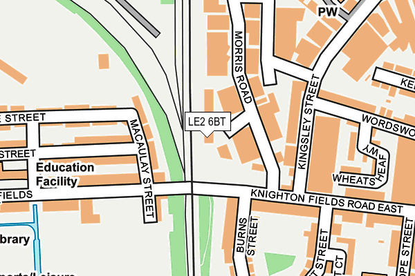 LE2 6BT map - OS OpenMap – Local (Ordnance Survey)