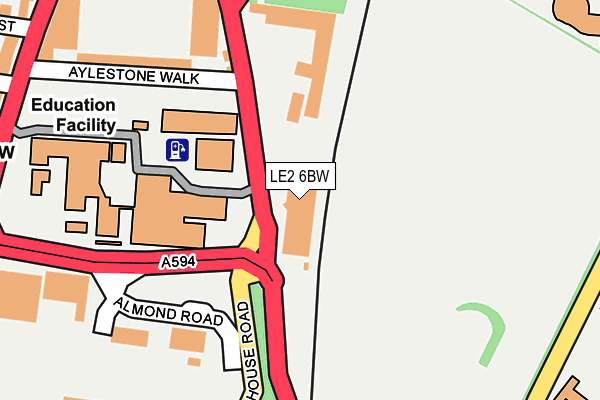 LE2 6BW map - OS OpenMap – Local (Ordnance Survey)