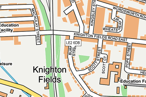 LE2 6DB map - OS OpenMap – Local (Ordnance Survey)