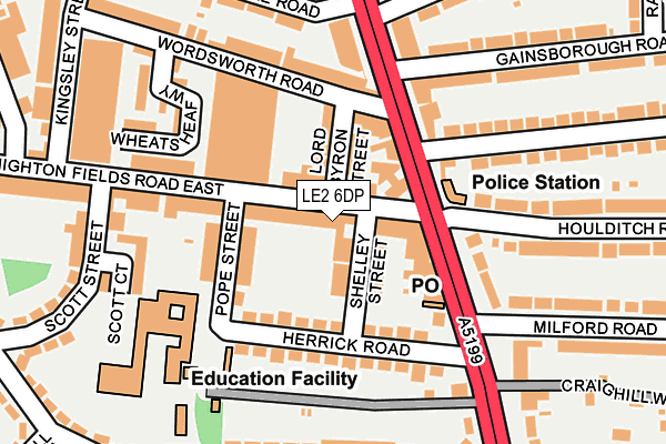 LE2 6DP map - OS OpenMap – Local (Ordnance Survey)