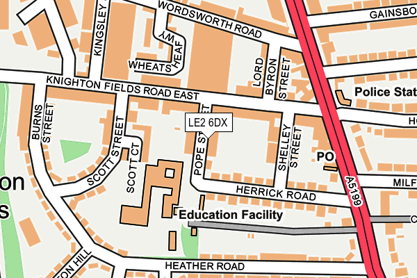LE2 6DX map - OS OpenMap – Local (Ordnance Survey)