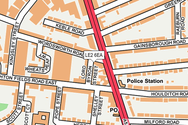 LE2 6EA map - OS OpenMap – Local (Ordnance Survey)