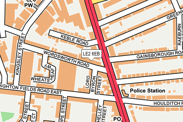 LE2 6EB map - OS OpenMap – Local (Ordnance Survey)