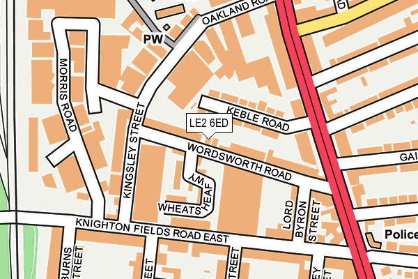 LE2 6ED map - OS OpenMap – Local (Ordnance Survey)