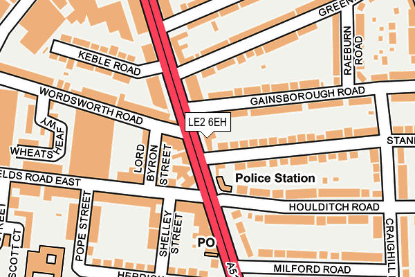 LE2 6EH map - OS OpenMap – Local (Ordnance Survey)