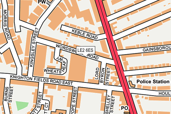 LE2 6ES map - OS OpenMap – Local (Ordnance Survey)