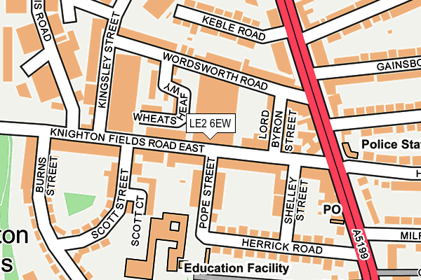 LE2 6EW map - OS OpenMap – Local (Ordnance Survey)