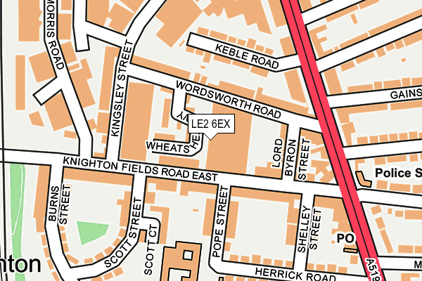 LE2 6EX map - OS OpenMap – Local (Ordnance Survey)