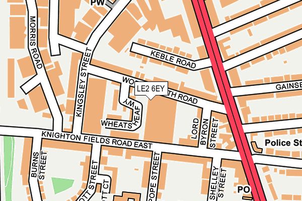 LE2 6EY map - OS OpenMap – Local (Ordnance Survey)