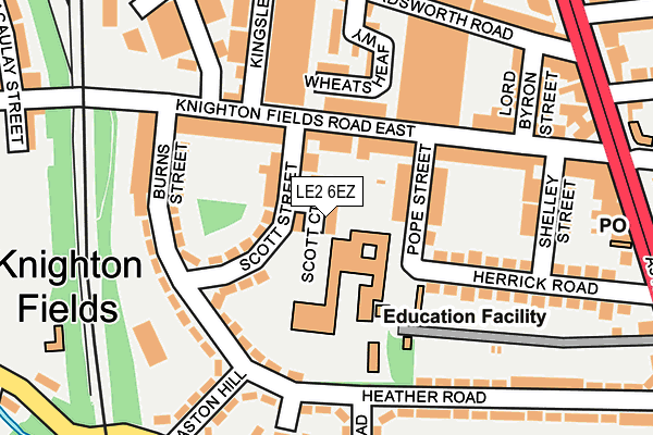 LE2 6EZ map - OS OpenMap – Local (Ordnance Survey)