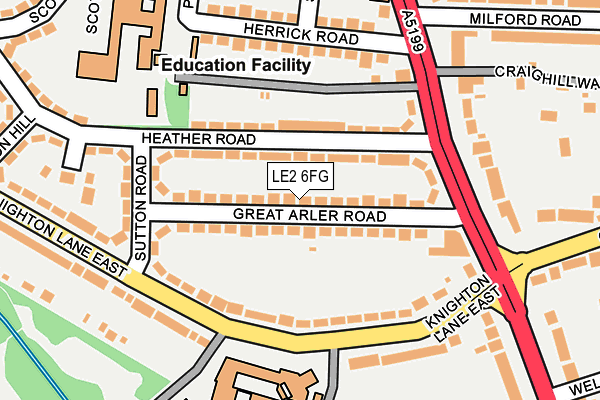 LE2 6FG map - OS OpenMap – Local (Ordnance Survey)