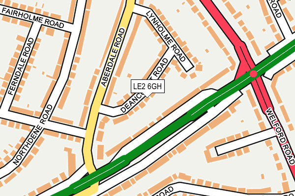 LE2 6GH map - OS OpenMap – Local (Ordnance Survey)