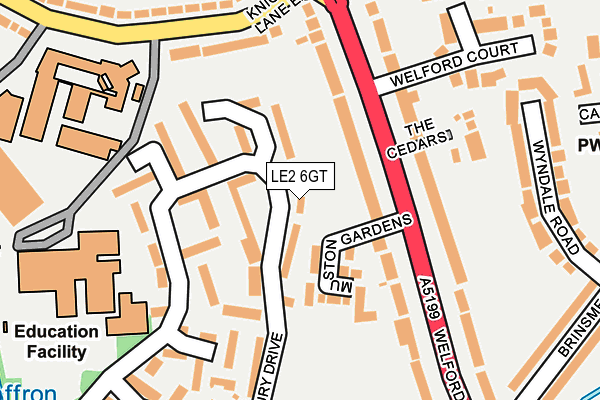 LE2 6GT map - OS OpenMap – Local (Ordnance Survey)