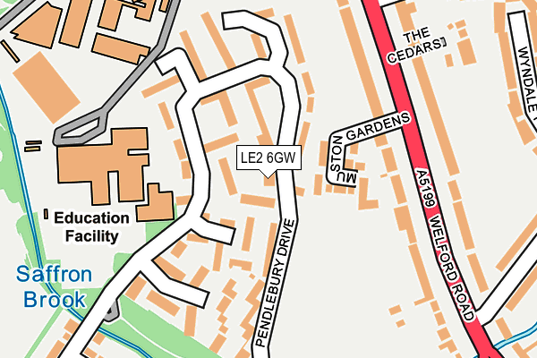 LE2 6GW map - OS OpenMap – Local (Ordnance Survey)