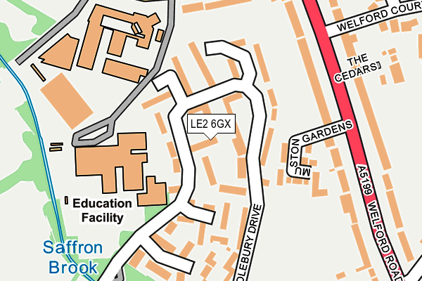 LE2 6GX map - OS OpenMap – Local (Ordnance Survey)