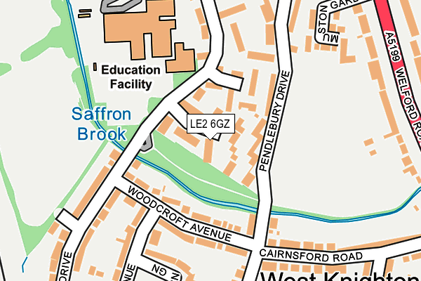 LE2 6GZ map - OS OpenMap – Local (Ordnance Survey)